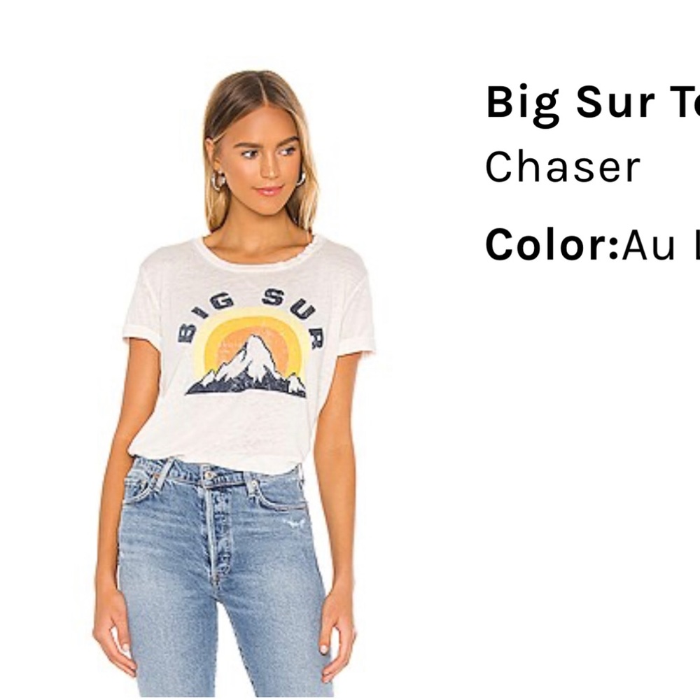 CHASER Big Sur Tee in Au Lait Size Large